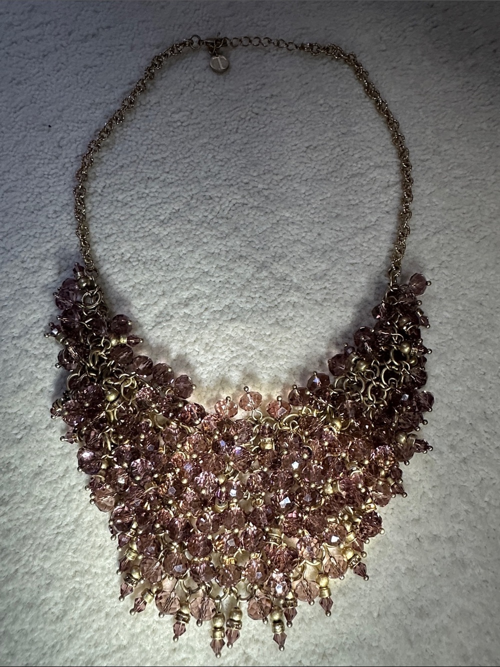 Ann Taylor Purple Beaded Statement Necklace - Women Jewelry
